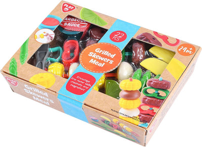 Jouez à des brochettes grillées avec des jouets, 22dlg.