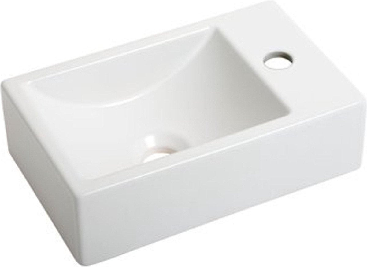 Plieger fontaine houston 37x23cm 1 trou robinetterie à droite blanc mat