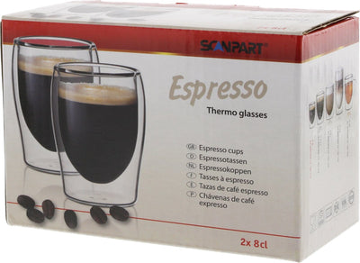 Verres à café à double paroi Scanpart 80 ml - expresso - verre à expresso à double paroi - 2 pièces