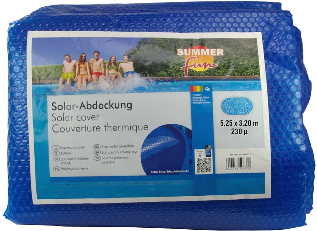 Summer fun summer - fun - couverture de piscine d'été - solaire - ovale - 525x320 - cm - pe - bleu