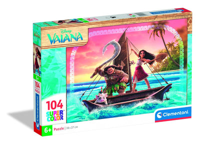 Disney Clementoni Vaiana 2 Puzzle 104 pièces - Puzzle Super Enfant - Jouets éducatifs - Puzzle pour Enfants, Filles et garçons à partir de 6 Ans