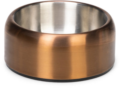Conçu par Lotte Noar bol de nourriture pour chien - bol de nourriture bol à boire - résistant au lave-vaisselle - antidérapant - acier inoxydable - bronze - 470 ml