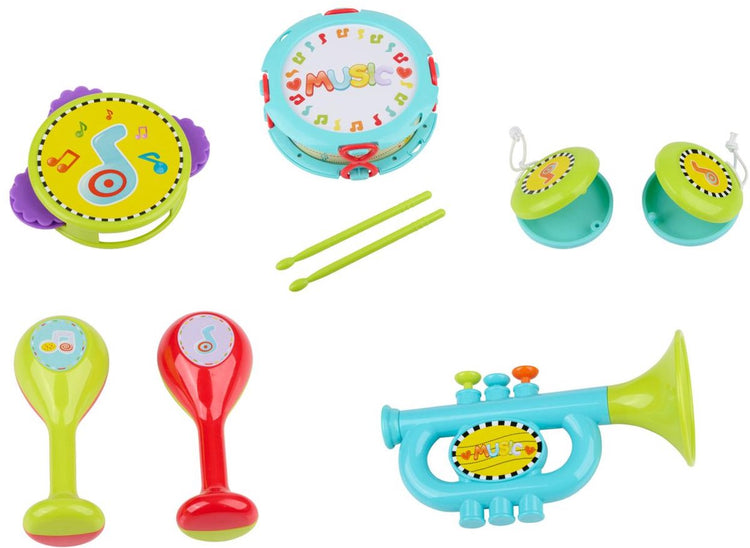 Jouons, jouons ensemble d'instruments de musique - 9 pièces - jouets musicaux pour enfants - tambour et maracas - à partir de 3 ans