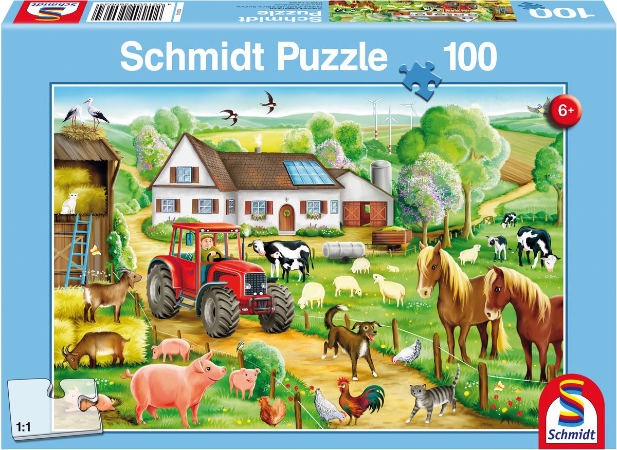 Schmidt - puzzle - ferme heureuse - 100 pièces - enfants - à partir de 6 ans