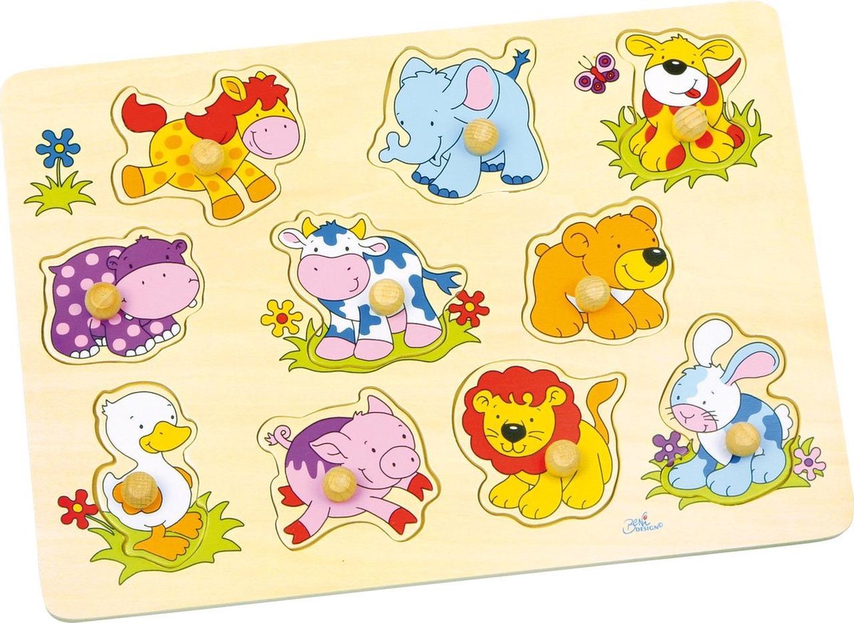 Goki en bois nick puzzle animaux bébé