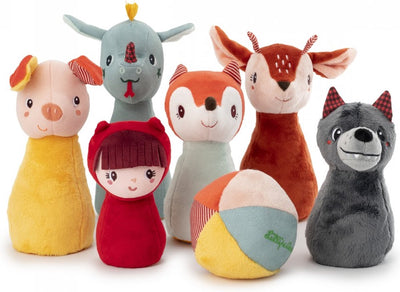 Lilliputiens - quilles avec hochet balle - Le Petit Chaperon Rouge et les amis de la forêt
