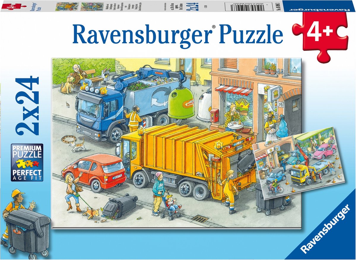 Ravensburger Jigsaw Puzzle Garbage Truck and Arbanch, 2x24st.