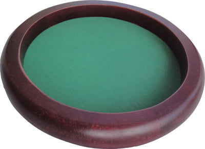 Piste de dés Hot Games en bois marron, rond 35cm, feutrine verte