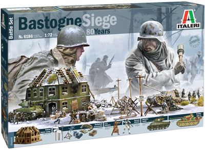 Diorama en kit modèle Italeri - 6186 siège de Bastogne années 80 - diorama - set de bataille en plastique - 1:72 - modélisme