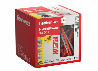 Fischer hybridpower - fiche hybride - 10x90 mm - ignifuge