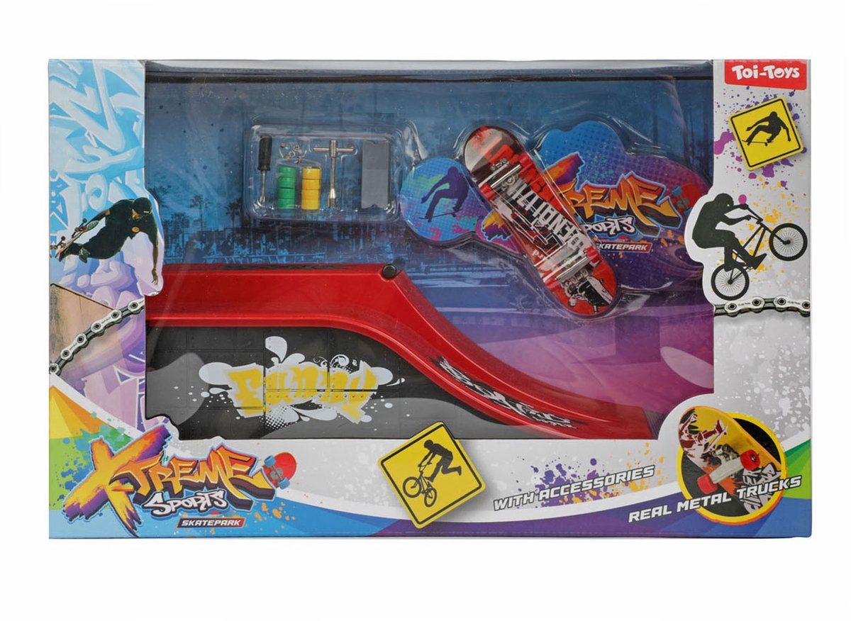 TOI-TOYS FingerKateboard ou vélo avec Skatebaan