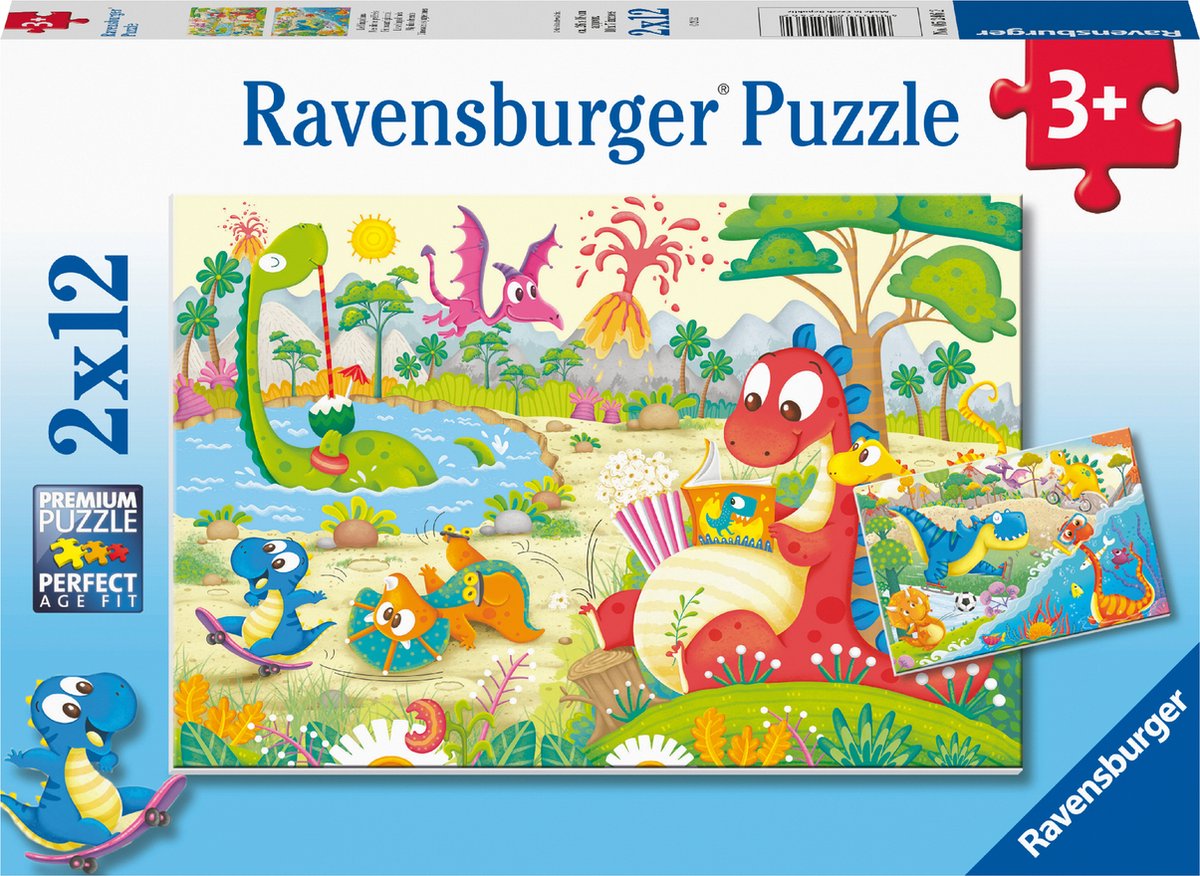 Ravensburger Lievelingdinos Puzzle, 2x12st.