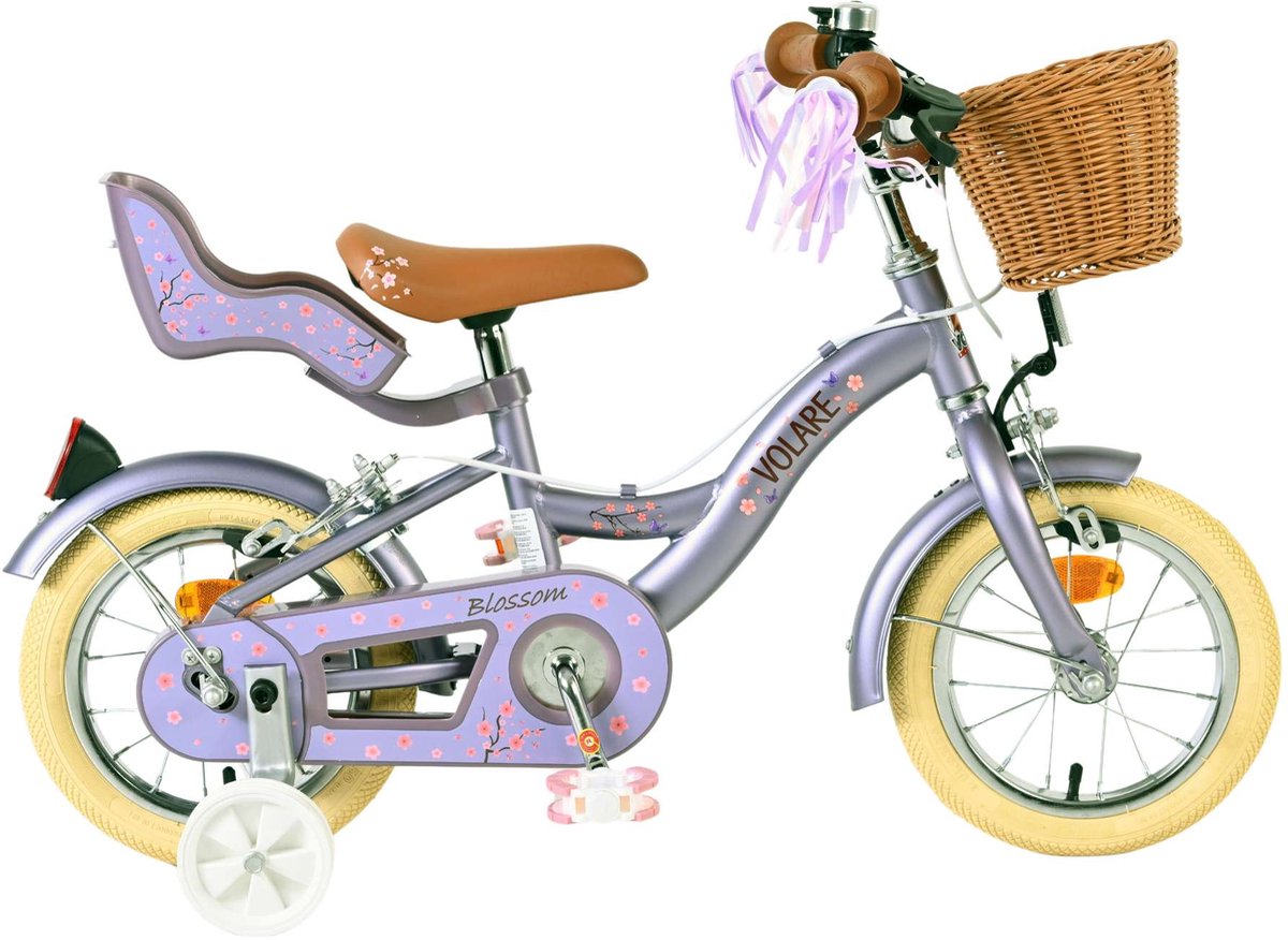 Volare Blossom Children's Bicycle Girls 12 pouces Purple Two Hand Freins