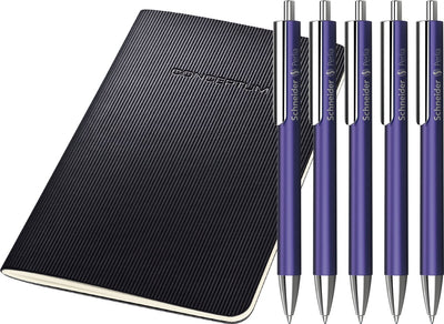 Schneider writing instruments stylo à bille schneider - perlia - xb - violet - 5 pièces - encre bleue - s-139608-5