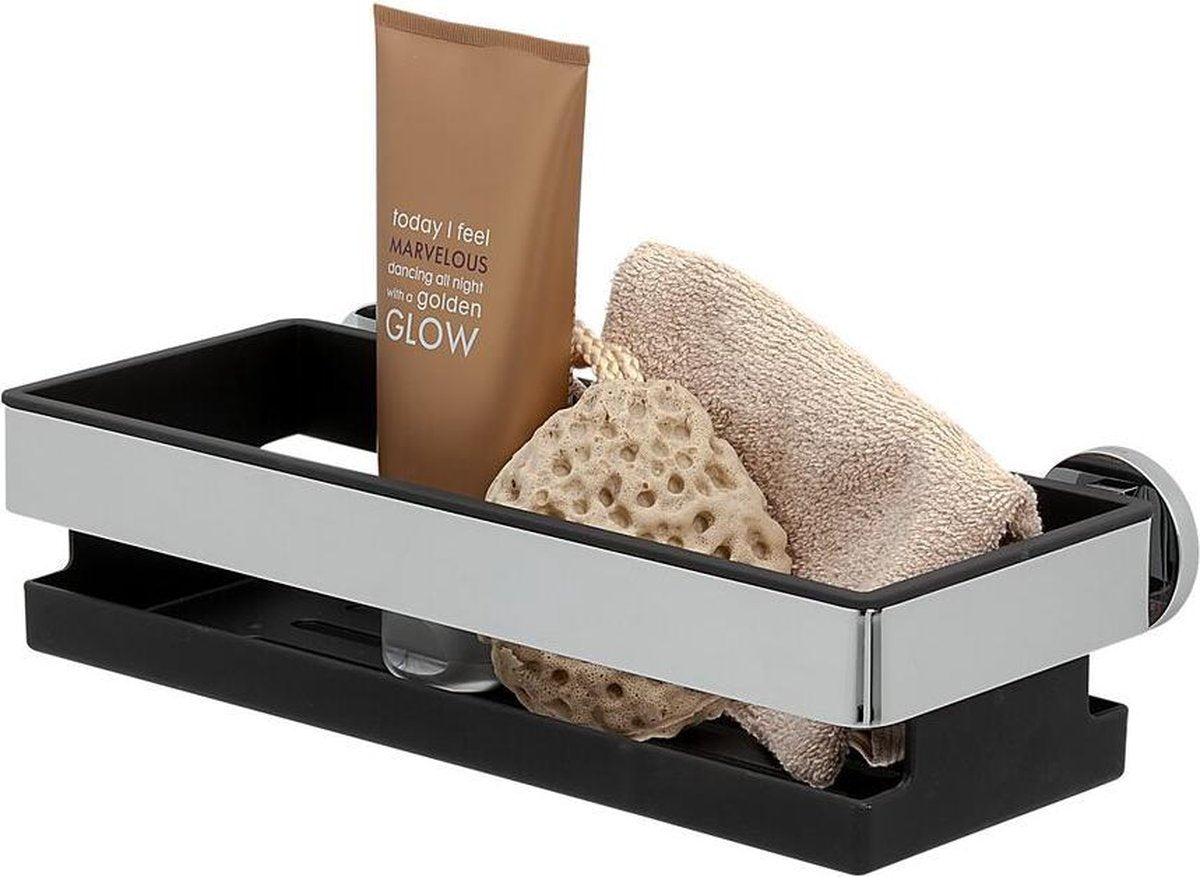 Tigre midi - support de douche - panier de douche - sans perçage - perçage ni collage - inox - chrome