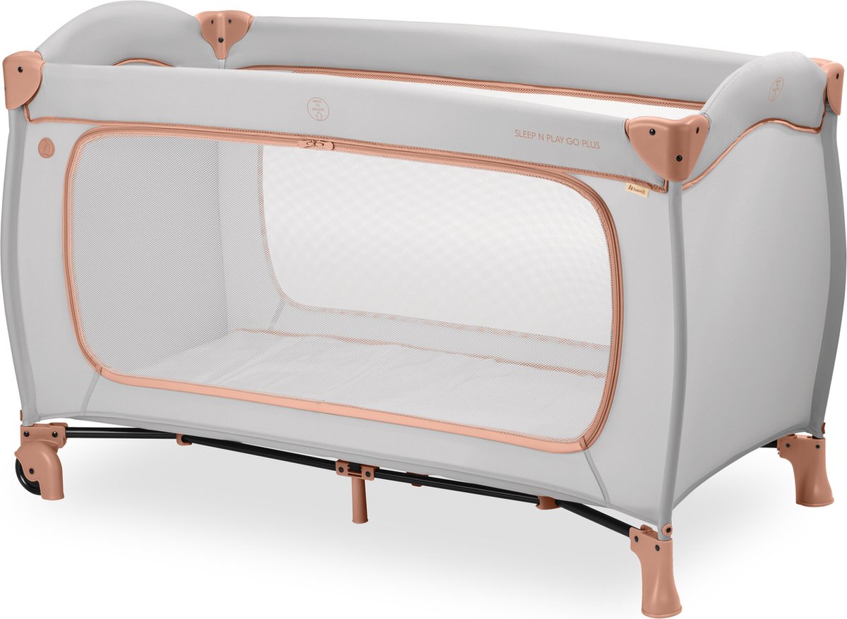 Hauck sleep n play go plus - lit de camping - avec roulettes - passage extra large - liège poussiéreux