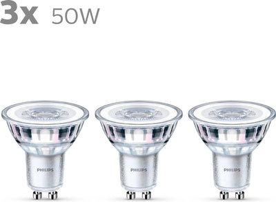 Spot LED Philips économe en énergie - 50 W - GU10 - lumière blanc froid - 3 pièces - économisez sur les coûts énergétiques