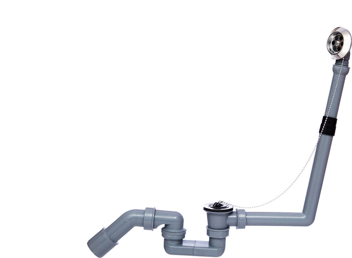 Kirchhoff eco-save ks bonde et trop-plein baignoire, gris, 1 1 2 x 40 50 mm