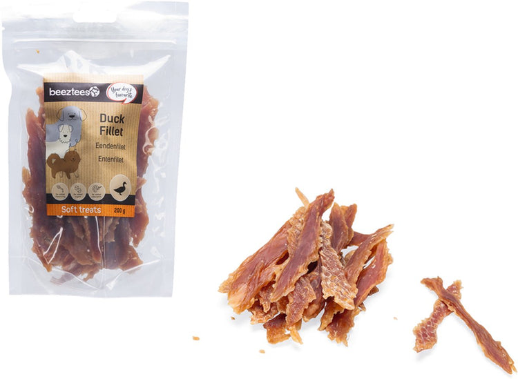 Beeztees friandises savoureuses filet de canard - snacks pour chien - biscuits pour chien - friandises pour chien - 200 grammes