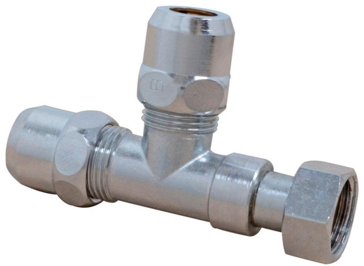 Té à compression Kirchhoff ms - chromé - 3 8 bi x 10 mmq x 10 mmq