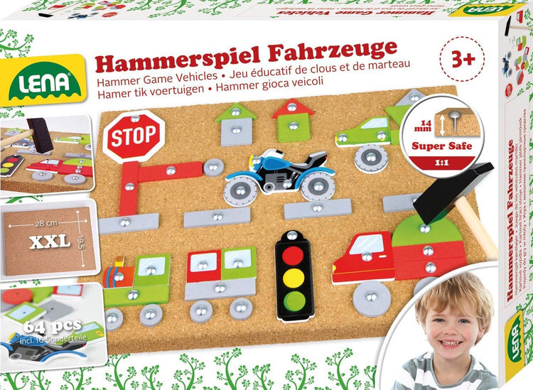 Game Lena Hamertje Tik avec des figures en bois et des ongles 64