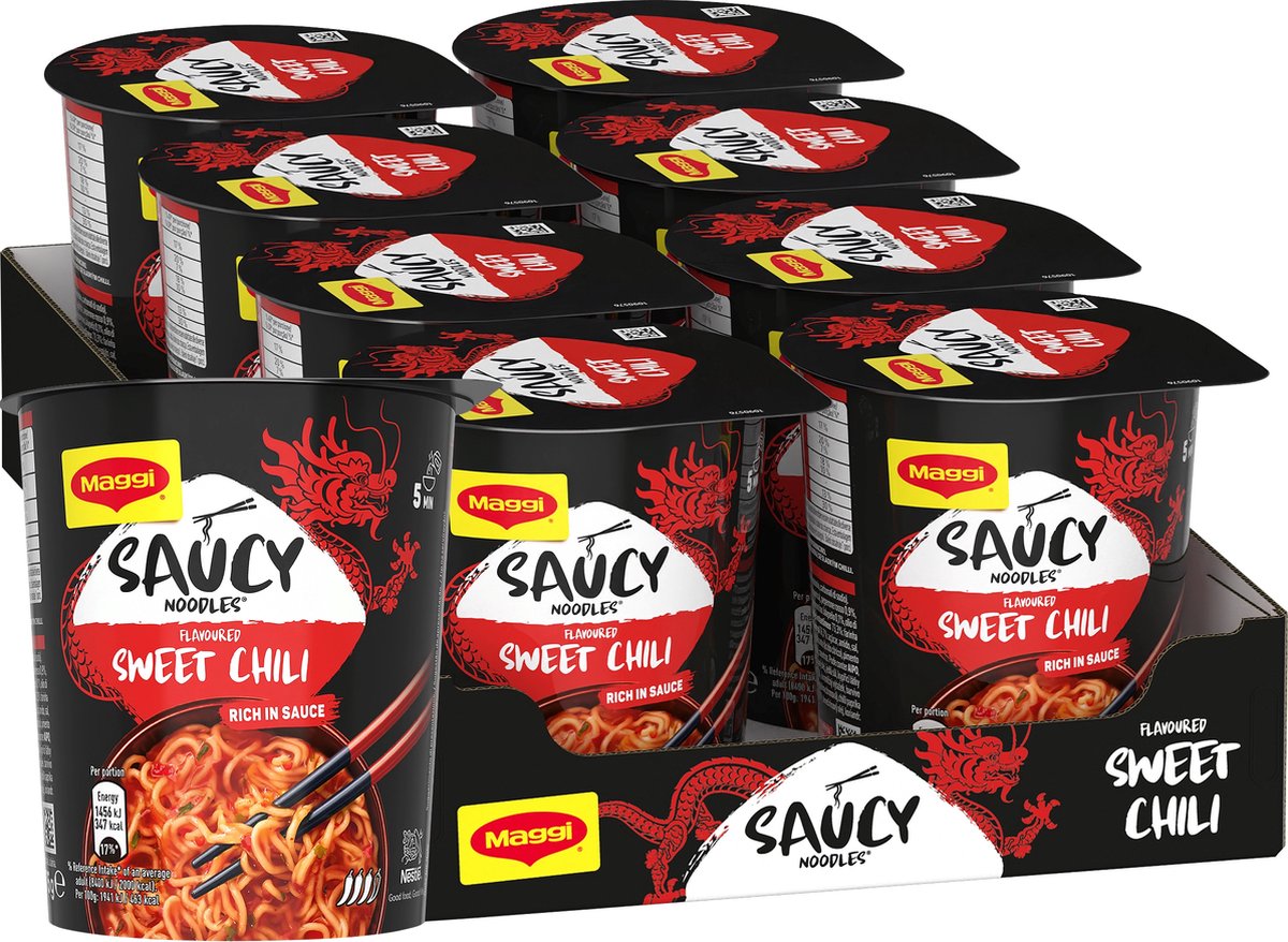 Maggi nouilles en sauce chili doux - 8 pièces x 75g - pack économique