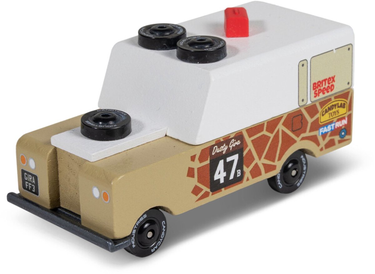 Candylab jouets candycar toons - safari drifter gira - véhicule en bois - 3+