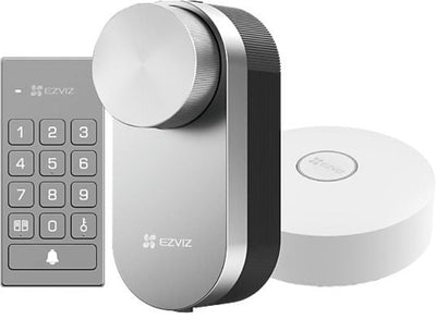 Serrure intelligente Ezviz dl01pro avec clavier multifonction et passerelle domestique a3, bluetooth avec accès à distance, sans clé pour maison connectée