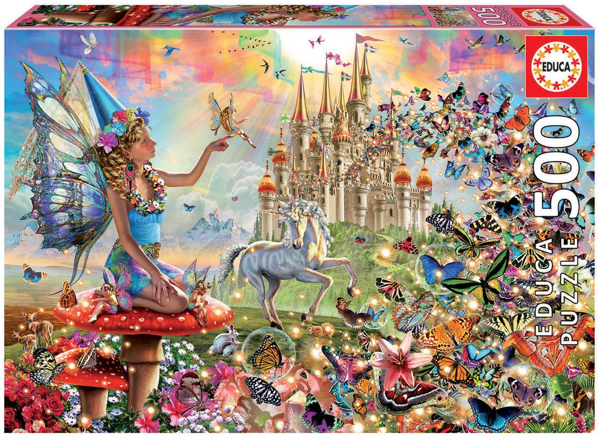 Educa - puzzle - 500 pièces - fées et papillons