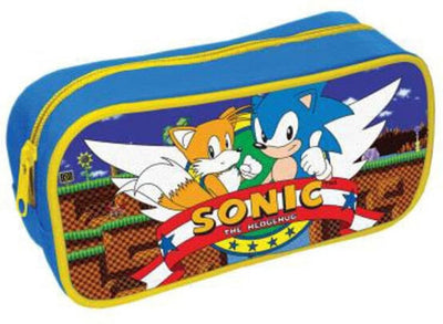 Trousse Pyramid International - Sonic The Hedgehog - Bleu Jaune - Gameplay Sonic Tails - 22x11x5,5cm