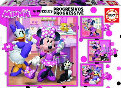 Educa puzzle minnie mouse progressif - Puzzle 4 en 1 en carton.