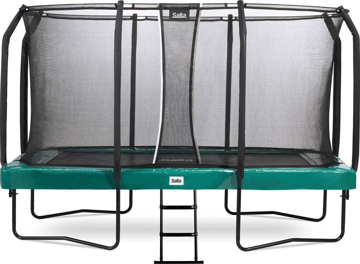 Salta première classe - trampoline avec filet de sécurité et échelle - 427 x 244 cm - vert
