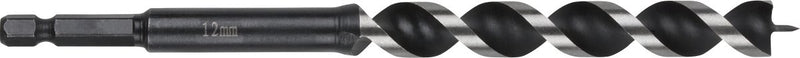 Wolfcraft - Foret serpent 12 mm pour poutres en bois - 165 mm - Foret à bois à tige hexagonale - hex - 7134000