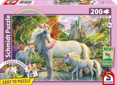 Schmidt - puzzle - jument licorne avec deux poulains - 200 pièces - enfants - à partir de 8 ans