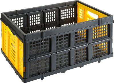 Caisse pliante Stanley ft505 - caisse de courses pliable - capacité de charge jusqu'à 25 kg - capacité 50 l - 56,8 x 41 x 27,2 cm - noir jaune