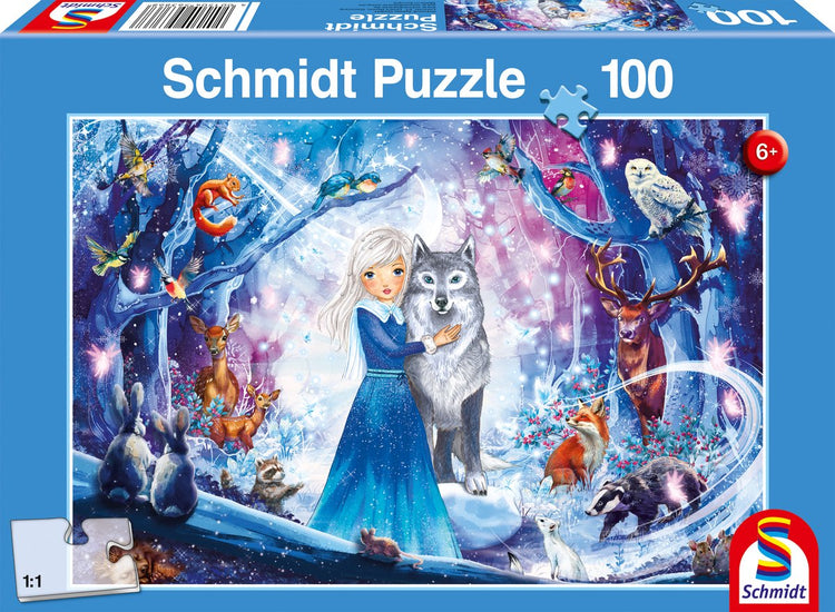 Schmidt - puzzle - princesse dans la forêt d'hiver - 100 pièces - enfants - à partir de 6 ans