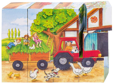 Goki Wooden Block Puzzle Seasons sur la ferme, 12e.