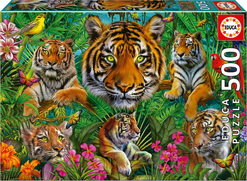 Educa - puzzle - 500 pièces - jungle des tigres