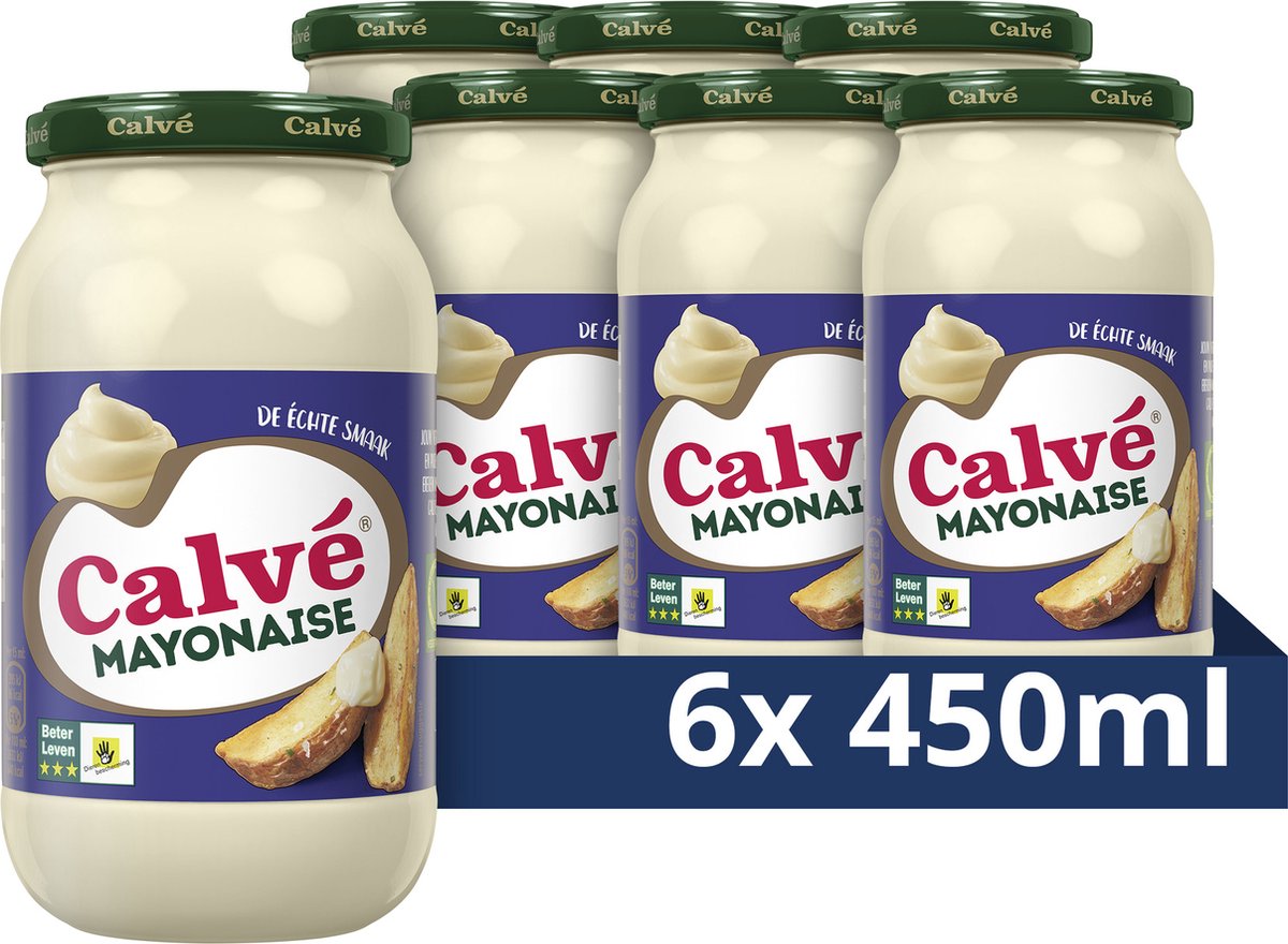 Mayonnaise Calvé - la vraie - 6 x 450 ml - pack économique