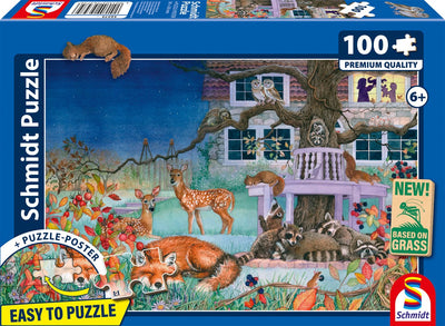 Schmidt - puzzle - visites nocturnes des animaux - 100 pièces - enfants - à partir de 6 ans