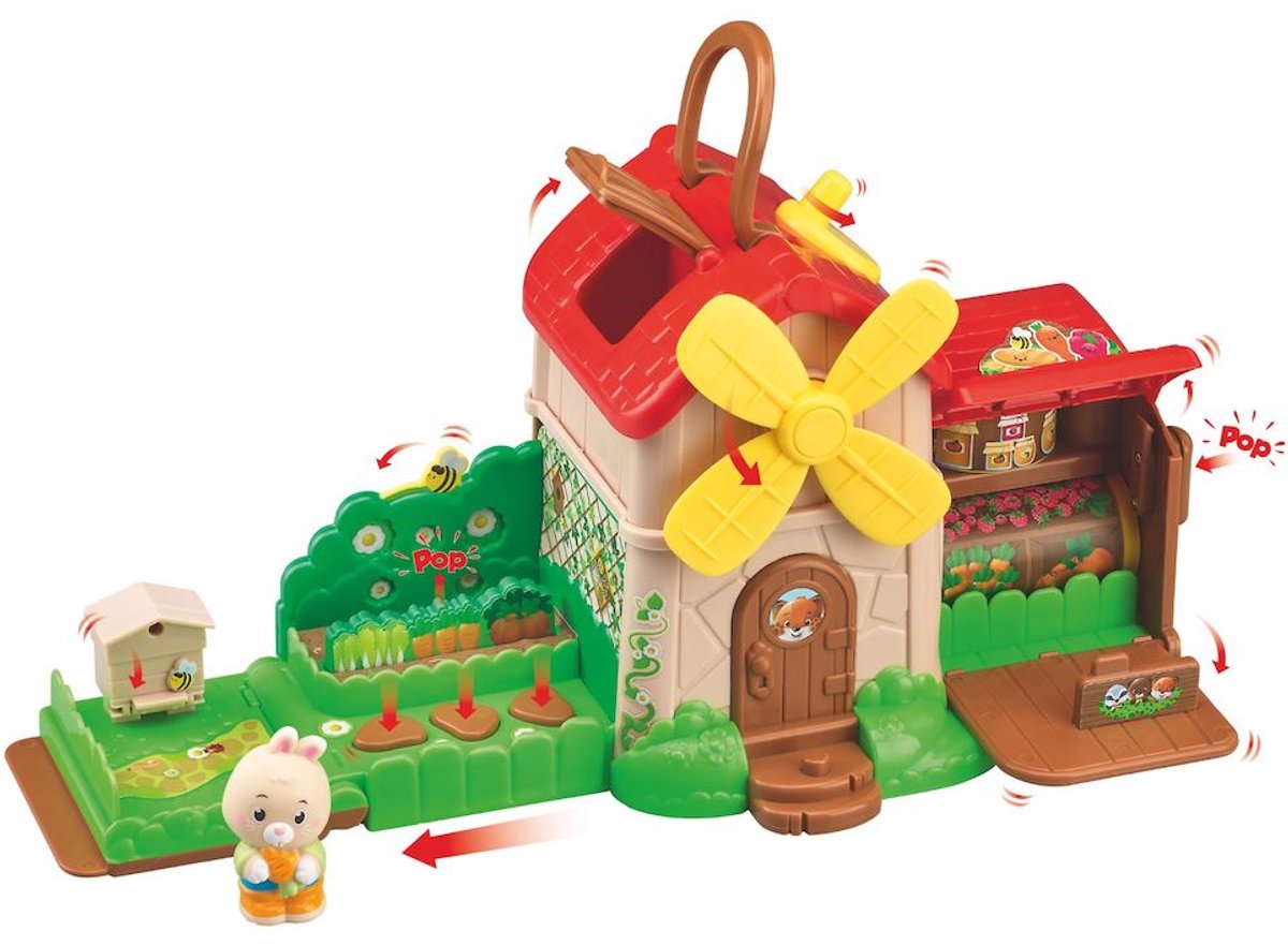 Coffret de jeu Klorofil le moulin de jardin - avec moulin, jardin et boutique - dont Sam le lapin - à partir de 18 mois