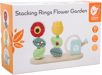 Classic World World Wooden Stack Puzzle Blomentuin, 11dlg.