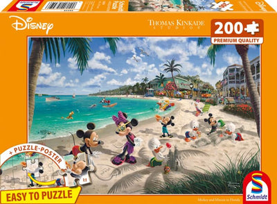 Puzzle 999games Schmidt - Thomas Kinkade Studios - Disney, Mickey Minnie en Floride, 200 pièces - puzzle