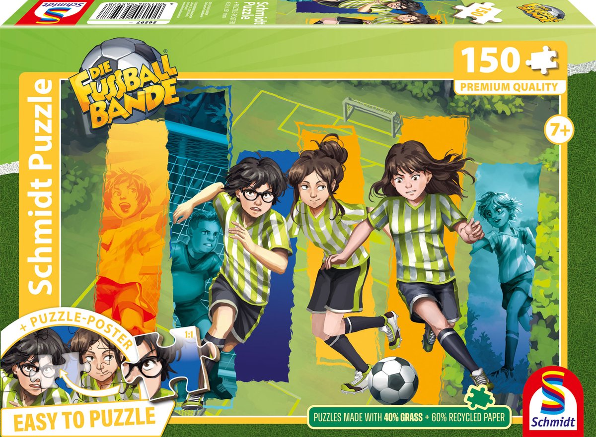 Schmidt - puzzle - le gang de football, l'équipe du - die fussballbande - 150 pièces - enfants - à partir de 7 ans