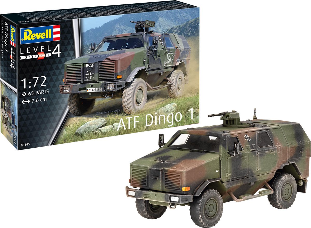 Revell modélisme kit véhicules militaires - 03345 atf dingo 1 véhicule militaire plastique - 1:72 - modélisme