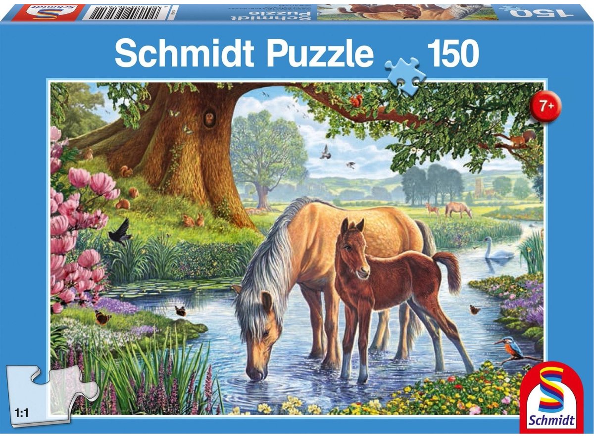 Schmidt Play - puzzle - 150 pièces - chevaux au bord du ruisseau (konie nad potokiem) - qualité premium