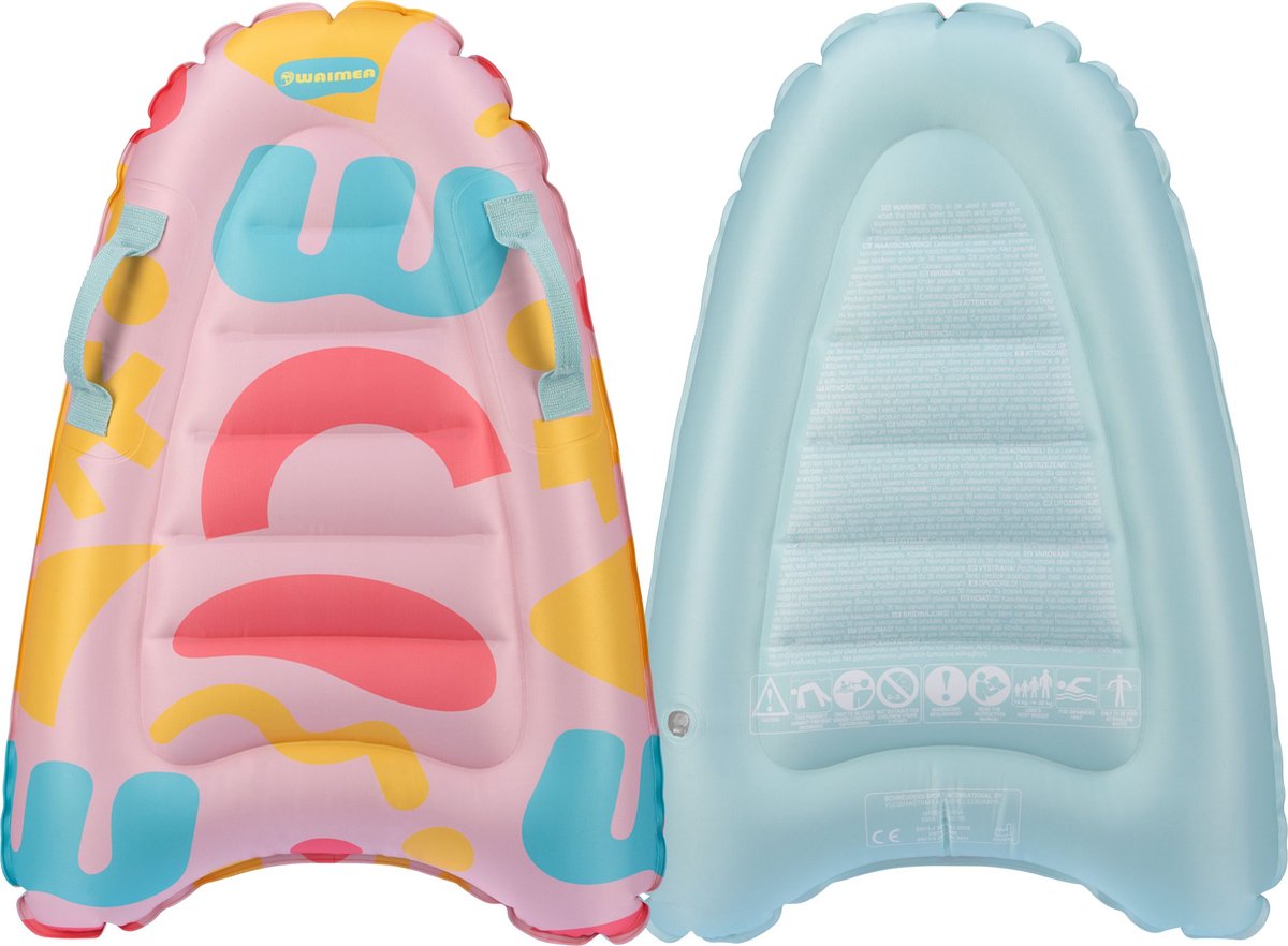 Bodyboard Waimea - gonflable - enfants - rose bleu - env. 70 x 50 cm