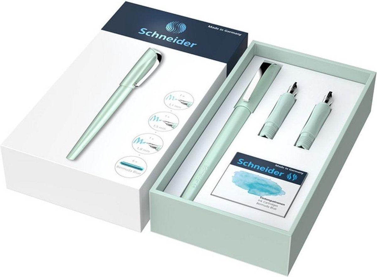 Schneider instruments d'écriture set de calligraphie schneider – callissima – stylo plume de calligraphie – coffret cadeau – menthe - s-143811