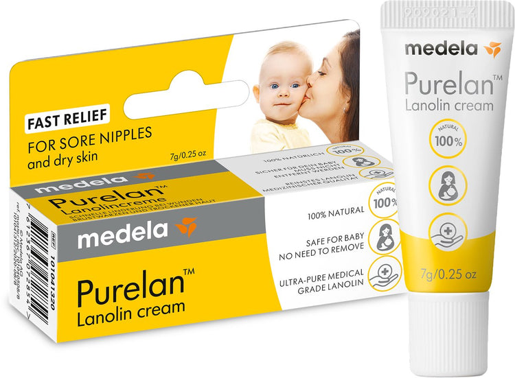 Pommade pour mamelons Medela purelan - crème pour mamelons à la lanoline - soulagement rapide des mamelons endoloris - tube 7gr