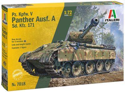 Maquette Italeri véhicules militaires - 7018 sd.kfz. 171 pz.kpfw. v panthère ausf. a - réservoir en plastique - 1:72 - modélisme